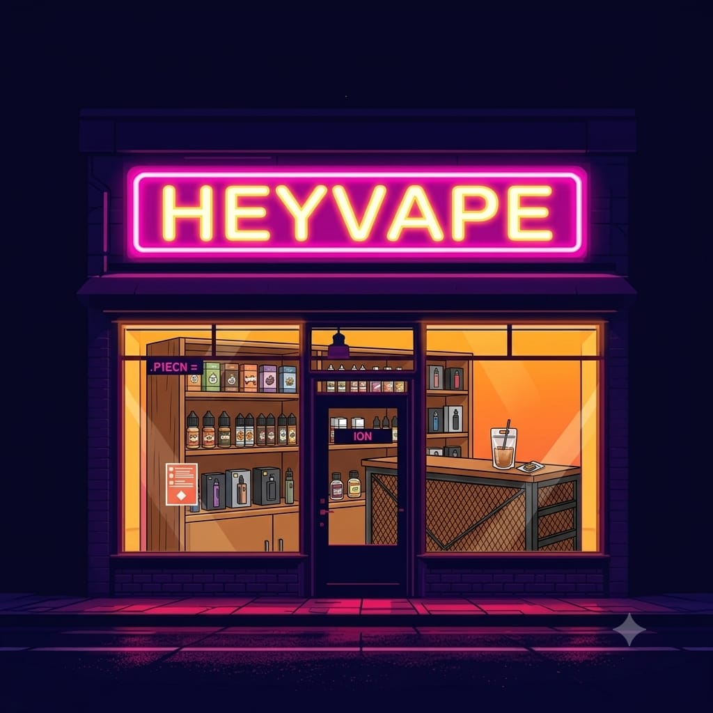 Neon night shop front